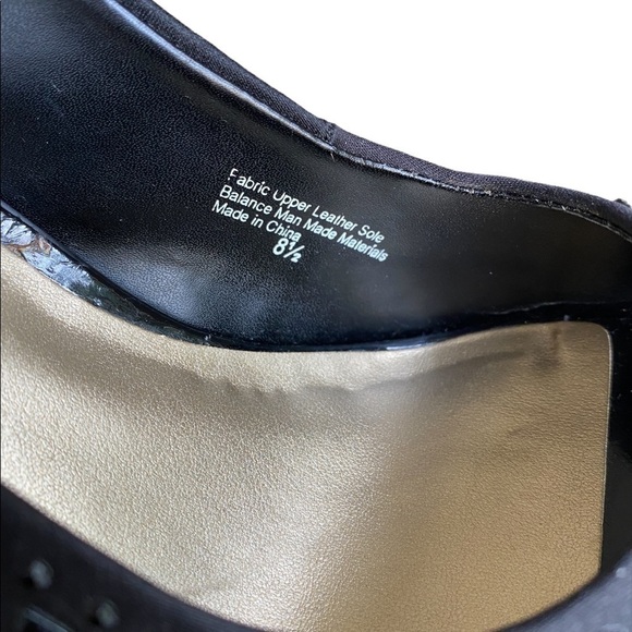 Lulu Townsend Black Upper Leather Black Rhinestone Covered Heels Pumps Size 8.5 - Picture 8 of 14